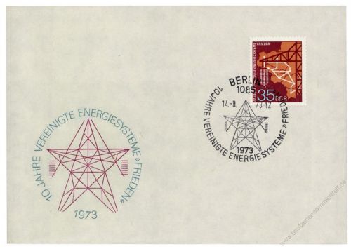 DDR 1973 FDC Mi-Nr. 1871 SSt. 10 Jahre vereinigte Energiesysteme 