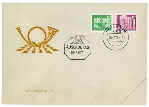 DDR 1973 FDC Mi-Nr. 1868-1869 ESt. Aufbau in der DDR