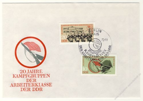DDR 1973 FDC Mi-Nr. 1874-1875 SSt. 20 Jahre Kampfgruppen