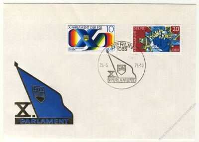 DDR 1976 FDC Mi-Nr. 2133-2134 SSt. Parlament der Freien Deutschen Jugend