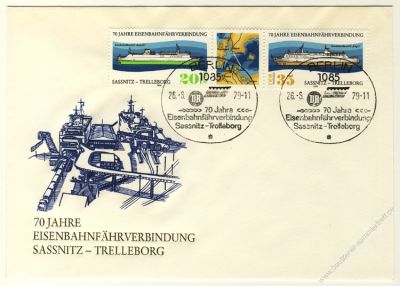 DDR 1979 FDC Mi-Nr. 2429-2430 (ZD) SSt. 70 Jahre Eisenbahnfhrverbindung Sanitz-Trelleborg