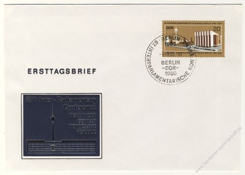 DDR 1980 FDC Mi-Nr. 2542 SSt. Interparlamentarische Konferenz