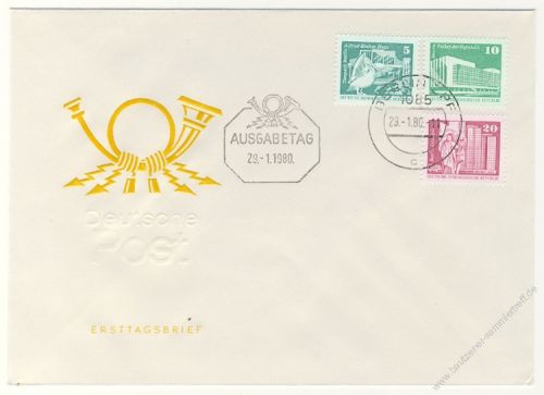 DDR 1980 FDC Mi-Nr. 2483-2485 ESt. Aufbau in der DDR