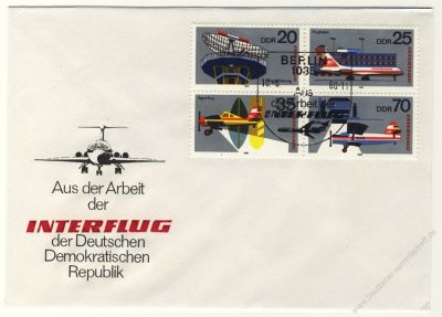 DDR 1980 FDC Mi-Nr. 2516-2519 (ZD) SSt. 25 Jahre INTERFLUG