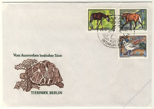 DDR 1980 FDC Mi-Nr. 2522-2527 SSt. Vom Aussterben bedrohte Tiere