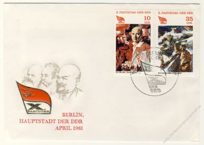 DDR 1981 FDC Mi-Nr. 2595-2598 SSt. Parteitag der Sozialistischen Einheitspartei Deutschlands