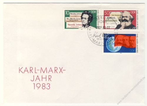 DDR 1983 FDC Mi-Nr. 2783-2788 SSt. 100. Todestag von Karl Marx