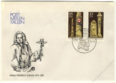 DDR 1984 FDC Mi-Nr. 2853-2856 SSt. Postmeilensulen