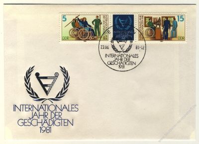 DDR 1981 FDC Mi-Nr. 2621-2622 (ZD) SSt. Internationales Jahr der Behinderten