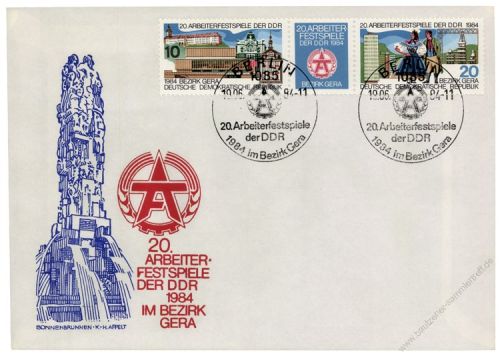 DDR 1984 FDC Mi-Nr. 2880-2881 (ZD) SSt. Arbeiterfestspiele der DDR