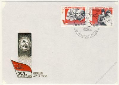 DDR 1986 FDC Mi-Nr. 3009-3012 SSt. Parteitag der Sozialistischen Einheitspartei Deutschlands