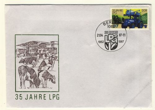 DDR 1987 FDC Mi-Nr. 3090 SSt. 35 Jahre Landwirtschaftliche Produktionsgenossenschaften