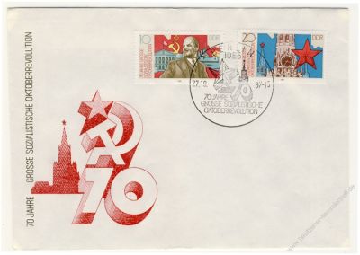 DDR 1987 FDC Mi-Nr. 3130-3131 SSt. 70. Jahrestag der Oktoberrevolution in Russland