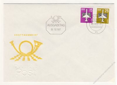 DDR 1987 FDC Mi-Nr. 3128-3129 ESt. Flugpostmarken