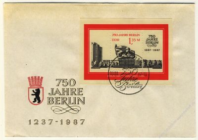 DDR 1987 FDC Mi-Nr. 3123 (Block 89) SSt. 750 Jahre Berlin