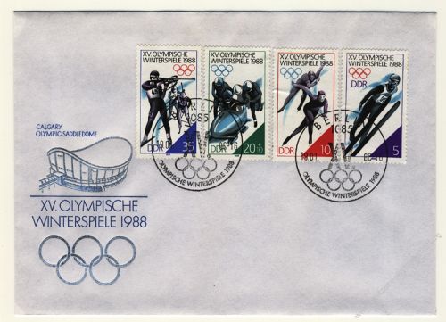 DDR 1988 FDC Mi-Nr. 3140-3143 SSt. Olympische Winterspiele