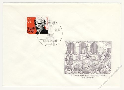 DDR 1990 FDC Mi-Nr. 3310 SSt. 150. Geburtstag von August Bebel