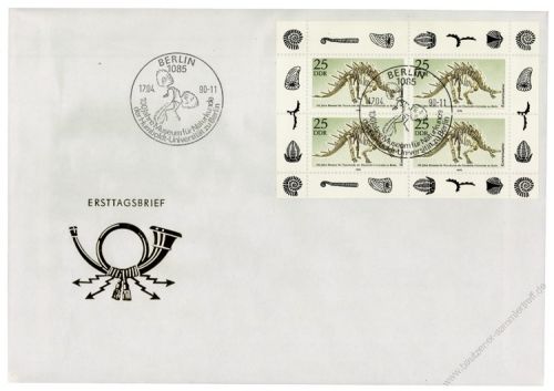 DDR 1990 FDC Mi-Nr. 3325 (Klb) SSt. 100 Jahre Museum fr Naturkunde der Humboldt-Universitt Berlin