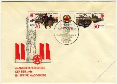 DDR 1986 FDC Mi-Nr. 3028-3029 (ZD) SSt. Arbeiterfestspiele der DDR