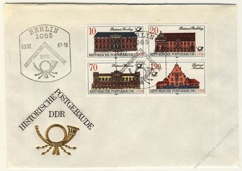 DDR 1987 FDC Mi-Nr. 3067-3070 (ZD) SSt. Historische Postgebude
