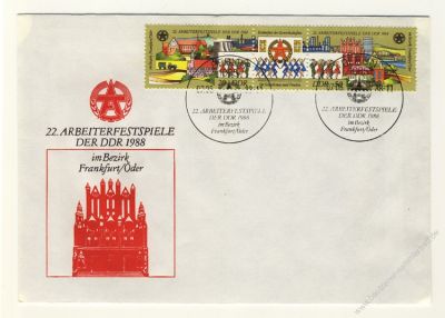 DDR 1988 FDC Mi-Nr. 3168-3169 (ZD) SSt. Arbeiterfestspiele der DDR