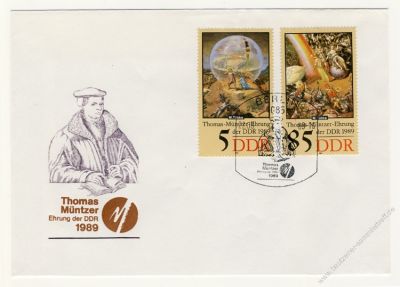 DDR 1989 FDC Mi-Nr. 3269-3273 SSt. 500. Geburtstag von Thomas Mntzer