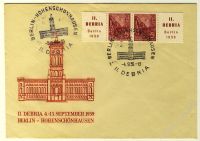 DDR 1957 FDC Mi-Nr. 580B (ZD) (W Zd 23) SSt. Briefmarkenausstellung DEBRIA
