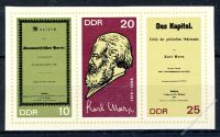 DDR 1968 Mi-Nr. 1365B-1367B (ZD) ** 150. Geburtstag von Karl Marx