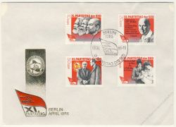 DDR 1986 FDC Mi-Nr. 3009-3012 SSt. Parteitag der Sozialistischen Einheitspartei Deutschlands