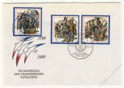 DDR 1989 FDC Mi-Nr. 3258-3260 SSt. 200. Jahrestag der Franzsischen Revolution