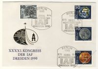 DDR 1990 FDC Mi-Nr. 3360-3363 SSt. Kongress der Internationalen Astronautischen Fderation