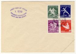 DDR 1956 FDC Mi-Nr. 530-533 ESt. Deutsches Turn- und Sportfest