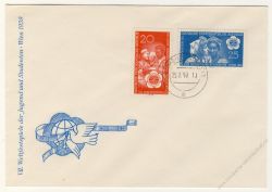 DDR 1959 FDC Mi-Nr. 705-706 ESt. Weltfestspiele der Jugend und Studenten