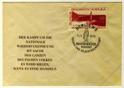 DDR 1959 FDC Mi-Nr. 720 SSt. Mahn- und Gedenksttte Ravensbrck