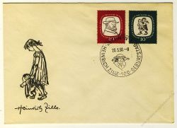 DDR 1958 FDC Mi-Nr. 624-625 SSt. 100. Geburtstag von Heinrich Zille