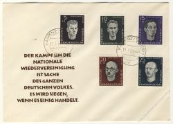 DDR 1958 FDC Mi-Nr. 635-639 ESt. Nationale Gedenksttten