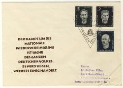 DDR 1958 FDC Mi-Nr. 635-639 SSt. Nationale Gedenksttten