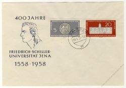 DDR 1958 FDC Mi-Nr. 647-648 ESt. 400 Jahre Friedrich-Schiller-Universitt Jena