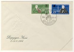 DDR 1958 FDC Mi-Nr. 649-650 SSt. Leipziger Herbstmesse