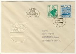 DDR 1958 FDC Mi-Nr. 663-664 ESt. Bau des Seehafens Rostock