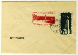 DDR 1957 FDC Mi-Nr. 566-567 ESt. Aufbau nationaler Gedenksttten
