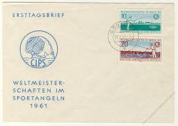 DDR 1961 FDC Mi-Nr. 841-842 ESt. Weltmeisterschaften im Angeln