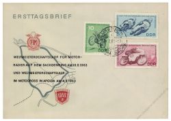 DDR 1963 FDC Mi-Nr. 972-974 ESt. Weltmeisterschaftslufe im Motocross