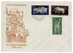 DDR 1965 FDC Mi-Nr. 1093-1095 ESt. 10 Jahre Tierpark Berlin