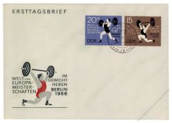 DDR 1966 FDC Mi-Nr. 1210-1211 ESt. Welt- und Europameisterschaften im Gewichtheben