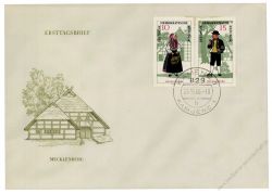 DDR 1966 FDC Mi-Nr. 1214-1219 (ZD) ESt. Volkstrachten