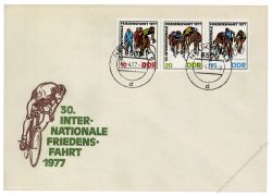 DDR 1977 FDC Mi-Nr. 2216-2218 (ZD) ESt. Internationale Radfernfahrt fr den Frieden