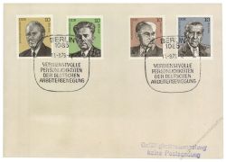 DDR 1979 FDC Mi-Nr. 2454-2457 SSt. Persnlichkeiten der deutschen Arbeiterbewegung