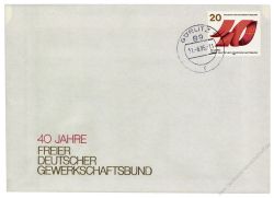 DDR 1985 FDC Mi-Nr. 2951 ESt. 40 Jahre Freier Deutscher Gewerkschaftsbund