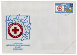 DDR 1987 FDC Mi-Nr. 3088 ESt. Kongress des Deutschen Roten Kreuzes der DDR